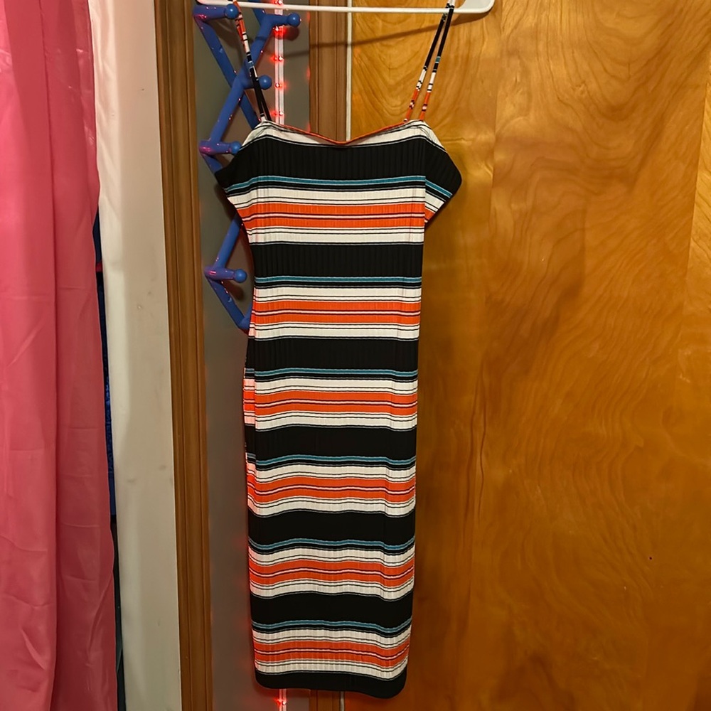 Spaghetti strap dress, Colors Orange,Blue,Black,White, Brand Love J, Size Medium